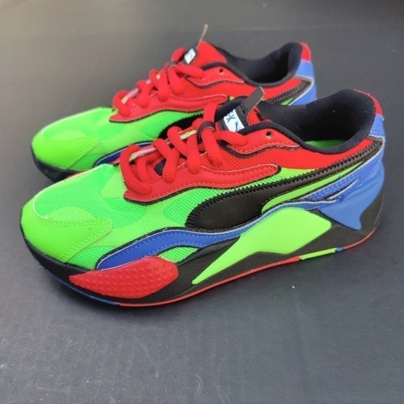 Puma Other - Puma Boys RS X3 Size 7C Tailored Green Red Blue Running Youth Sneakers Size 5.5C